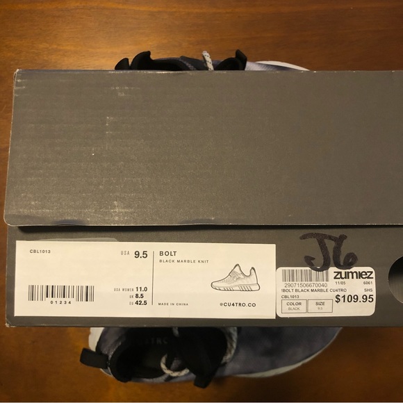 Cu4tro Bolt: Black Marble Knit Men’s athletic shoe w/ box - Picture 11 of 11